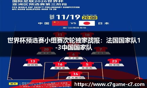 世界杯预选赛小组赛次轮独家战报：法国国家队1-3中国国家队